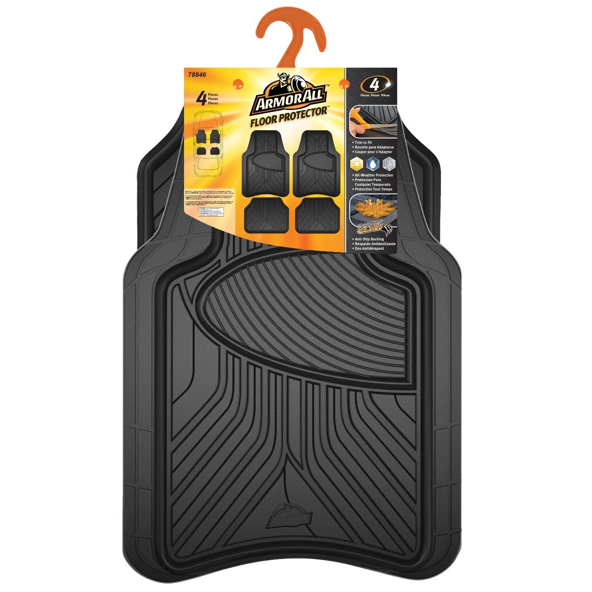 Custom Accessories Heavy Duty Rubber Floor Mats, 4 Piece